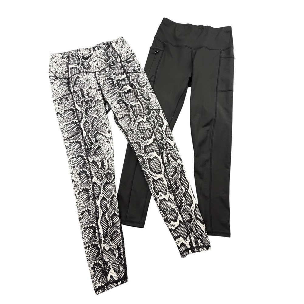 2 Pack Womens Yoga‎ Leggings Size M High Waisted Stretch Gym Pants